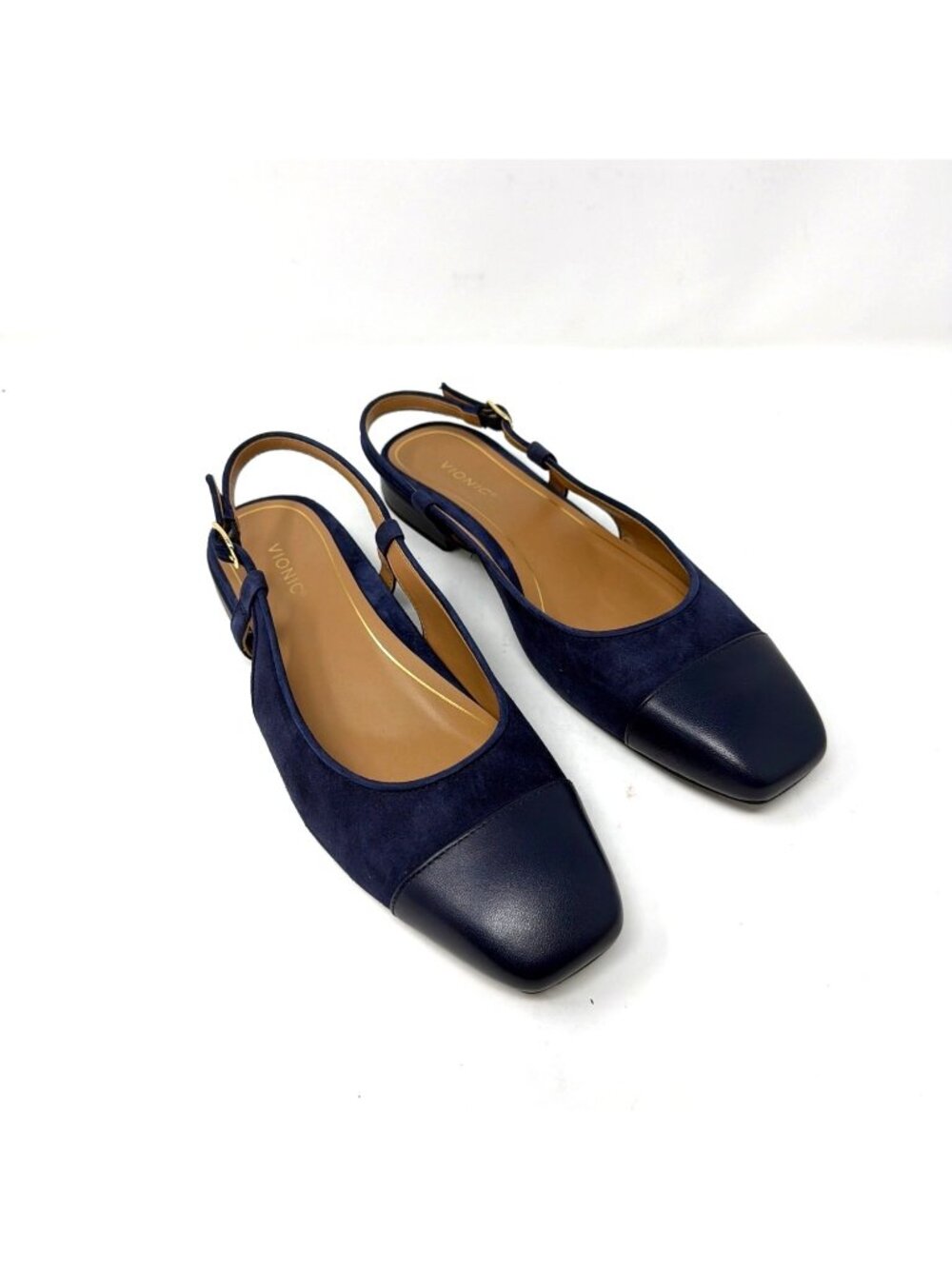Vionic Petaluma Suede Slingback Cap Toe Flats Women's Size 9.5 Comfort